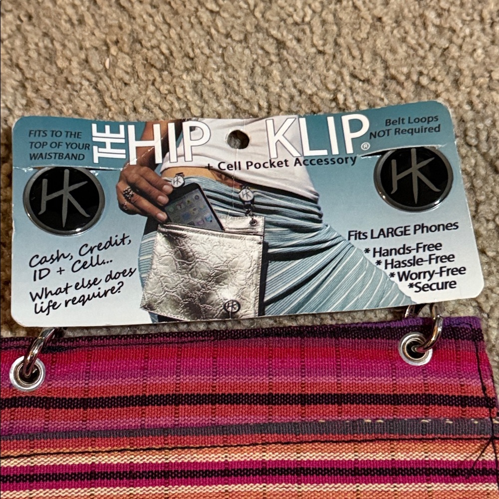 Women's Pink & Purple Striped Hip Wallet - Picture 2 of 4